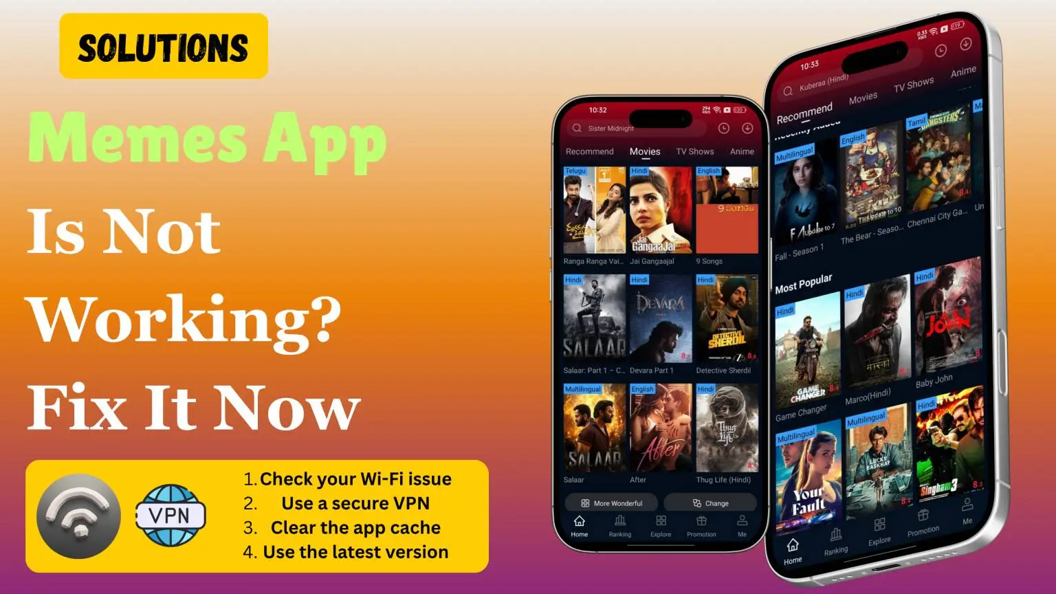 Memes App is Not Working